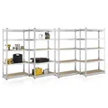 Juskys 4er-Set Lagerregal Basic 4X 180x90x40cm (HxBxT) - 3500 kg - 20 Böden - Schwerlastregal Steckregal Metall Kellerregal Regalsystem Regal