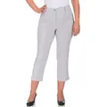 7/8-Hose KJBRAND "BEA 7/8", Damen, Gr. 54, N-Gr, silber (silberfarben), Web, Obermaterial: 47% Baumwolle, 45% Polyester, 6% Viskose, 2% Elasthan, casual, figurumspielend 7/8-Länge, Hosen, bügelfrei