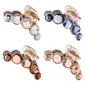 Lawie 4er-Pack Transparente Goldene, Blaue und Braune Glänzende Kristall-Haarspangen aus Kunststoff – Haaraccessoires für Damen und Mädchen