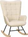 Woltu Schaukelstuhl (1 St), Sessel gepolstert, mit Holzkufen für Wohnzimmer