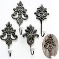 LS-LebenStil 2x Vintage Kleiderhaken Blume - Set 2 Stück - 15cm Ornament Shabby Braun - Garderobenhaken Wandhaken Mantelhaken Handtuchhaken Flur Badezimmer Schlafzimmer Jacken Mäntel Handtücher