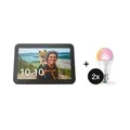 Amazon Echo Show 8 (3rd Gen.) + WiZ Tunable White & Color E27 A60 60W - 2er-Set