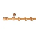 SN Deco - Stilgarnitur Gardinenstange Vorhangstange Pisa, Holz, 28 mm, 1-Lauf, Komplettset mit Ringen, 140 cm (Eiche)