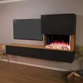 Glow Fire Wochnwand mit Elektrokamin 'CW5' | LED Wandkamin in Weiss/ Schwarz mit Heizung (1500 W) | HxBxT: 250x139x42 cm