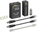 Goobay 93010 Netzwerk Kabeltester Set, Schwarz - zur Prüfung von CAT 5/6 Netzwer