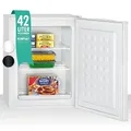 Bomann Gefrierbox klein mit 42L Nutzinhalt, Mini Gefrierschrank mit 2 herausnehmbaren Gitterablagen, Gefrierschrank mit wechselbarem Türanschlag & stufenloser Temperaturreglung, GB 7236 weiß