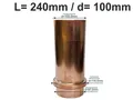 Kupfer Schiebemuffe mit Standrohrkappe d=100mm L=240mm Fallrohr Langmuffe GRÖMO