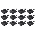 vidaXL 12x Solar Außenleuchte LED Solarlampe Dachrinnenleuchte Solarleuchte Außenlampe Zaunleuchte Wandlampe Beleuchtung Quadratisch 12cm Schwarz