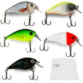 Zite Fishing Wobbler-Set - 5 Crank-Bait Kunst-Köder Barsch Hecht Zander 7g 5,5cm mit Rassel-Kugel in Köder-Box