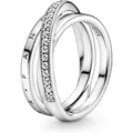 Pandora Fingerring Pandora Dreifach gekreuzter Pavé-Ring 199057C01 Damenring 54