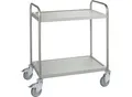 Edelstahlwagen, B 675 x T 445 mm, Vollgummi, Radgehäuse verzinkt