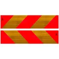 SAMETRUCK Heckmarkierung Zugmaschine Warntafel Set Warnmarkierung Satz ECE 70.01 Alu LKW