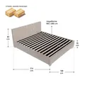 Juskys Polsterbett Nizza 180x200 cm - Lattenrost, Stauraum & LEDs - Samtbezug mit Steppung - Beige