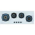 Klarstein Goldflame 4 Slim Gaskochfeld | 4 Brenner | für Flüssig- oder Erdgas | elektr. Zündung Weiß