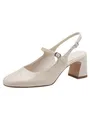 Tamaris Damen Sling Pump mit Blockabsatz, beige, 41 EU