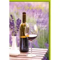 Verlag Dominique Grußkarten Geburtstag - Karte mit Umschlag - Rotwein und Lavendel - plastikfrei