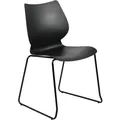 CLP Stapelstuhl Houma, platzsparend stapelbar, mit Rückenlehne, Sitzschale aus Kunststoff, stabiles Metallgestell, Esszimmerstuhl modern