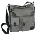 J JONES JENNIFER JONES Schultertasche Große Damen Umhängetasche aus Canvas, Vintage Look, viele Fächer