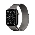 Apple Watch Series 11 GPS + Cellular 46 mm Smartwatch mit Titangehäuse in Schiefer und Milanaise Armband in Schiefer (S/M), Schlafindex, Fitnesstracker, Gesundheitsüberwachung, Always-On Display