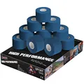 ALPIDEX 12 Rollen Sport Tape Set 3,8 cm x 10 m Gelenk Tapeverband Viele Farben Reißbares Unelastisches Sporttape Hautfreundlich Handball Fußball Volleyball, Farbe:blau