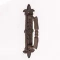 Antikas | Griff für Stalltüren und Tore | Verzierter und Filigraner Eisengriff | 23,5 x 6,4 cm