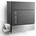 NewHabitat I Moderner Briefkasten Anthrazit mit Zeitungsfach - Wandbriefkasten mit Sichtfenster - Rostfrei und UV-beständig, inkl. Montagematerial