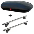Dachbox VDPBA320 320Ltr carbonlook abschließbar + Dachträger VDPLION1 kompatibel mit für Skoda Roomster (5 Türer) 06-15