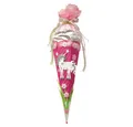 Roth Schultüte Basteltüte Einhorn, 68 cm, eckig, mit rosa Kreppverschluss, Zuckertüte zum Basteln