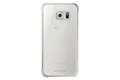 Samsung Slimline Clip-On Hülle Clear View Case Cover für Samsung Galaxy S6, Metallic silber/transparent