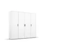 Rauch Möbel Voyager, Kleiderschrank für Schlafzimmer, Kinderzimmer, Babyzimmer, Jugendzimmer, Flur, 4-türig, mit Zubehör Basic, Farbe Weiß, Breite 187cm