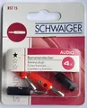 Schwaiger Bananenstecker Set 4 Stück schwarz / rot Babana Plug Audio Adapter Neu