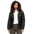 Superdry Damen Wattierte Fuji Steppjacke mit Kapuze Schwarz 38