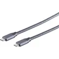 S-Conn USB-Kabel 13-47030 USB-C 3.2, 2 m, Anschlusskabel, C Stecker / C Stecker, grau
