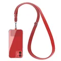 Universal Handykette alle Smartphones zum Umhängen breites Handyband Kette Rot