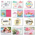 Domelo Geburtstagskarten 12er Set mit Umschlag, Happy Birthday Postkarten, Kraftpapier Karten zum Geburtstag, Geburtstagskarte für Mann/Frau/Kinder, Postkarte als Grußkarten, (Set 2)