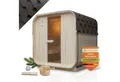 Artsauna Fasssauna Nolvik, BxTxH: 185 x 180 x 194 cm, 38 mm, Für 4 Personen, 6 kW Saunaofen, Fichtenholz, Zubehör-Set