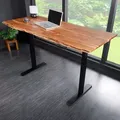 riess-ambiente Höhenverstellbarer Schreibtisch MAMMUT 120cm natur Akazie Massivholz Baumkante Tisch Arbeitstisch - Braun