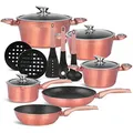 EDENBERG 15 TLG Topfset Induktion, Töpfe & Pfannen beschichtet, Kochtopf Set | induktions Töpfe Set, Kochtöpfe, Töpfe Induktion | Kochgeschirr Set, Topfset induktionsgeeignet (EB-5625)