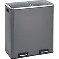 Svita TM2X30 Treteimer 60 Liter Abfalleimer Mülleimer Design Mülltrennung Papierkorb Küchen-Ordnung Trennsystem Grau