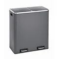 SVITA TM2X30 Treteimer 60 Liter Abfalleimer Mülleimer Design Mülltrennung Grau