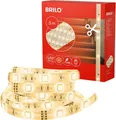 BRILONER VARMA LED Streifen, 5m, Kabelschalter, Kürzbar, Selbstklebend, weiß, 500 x 0,8 cm