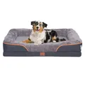 Warenhammer Orthopädisches Hundebett, Luxuriöses Plüsch-Sofa mit Abnehmbarem Bezug, Grau (L) 71 x 58 x 16 cm