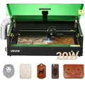 VEVOR Lasergravierer, 20 W, Lasergravur- & Schneidemaschine mit integrierter Kamera, Laserschneider, 36.000 mm/min, Arbeitsbereich 50 x 32 cm, für Holz, Leder, Glas, Papier, bestimmte Metalle, Klasse 1