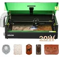 Vevor Lasergravierer, 20 W, Lasergravur- & Schneidemaschine Mit Integrierter Kamera, Laserschneider, 36.000 Mm/min, Arbeitsbereich 50 X 32 Cm, Für Holz, Leder, Glas, Papier, Bestimmte Metalle, Klasse