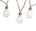 Dehner LED Solarleuchte Lichterkette Manaus, mit 10 warmweißen Glühbirnen, Warmweiß, IP44, Kunststoff/Hanf, Farben natur/transparent/silber