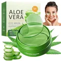 Augenpads, 60 Stück Aloe Vera Augenpads gegen Augenringe, Eye Pad mit Aloe Vera Extrakt & Kollagen, Hyaluronsäure-Augenpflaster gegen Augenringe, Falten, Schwellungen und Tränensäcke