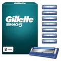 Gillette Mach 3 Turbo Klingen Herren, 8 Original Rasierklingen, Blau - Ersatzklingen Männer für Nassrasierer mit Gleitstreifen für Ein Sanftes Gleiten Und Klingenbeschichtung