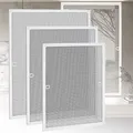 HENGMEI 80x100cm Fliegengitter Fenster Insektenschutz ohne Bohren Mückenschutz Mückengitter Fliegenschutzgitter mit Aluminium Rahmen für Fenster, Weiß