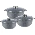 Zilner 6-tlg. Topfset,Topfset Induktion Kochtopf Set|induktions Töpfe Set, Kochtöpfe, Töpfe Induktion Topfset induktionsgeeignet ZL-7056 10L+13L... - Grau