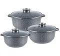 Zilner 6-tlg.Topfset,Topfset Induktion Kochtopf Set|10L/13L18L Marmorierte Töpfe